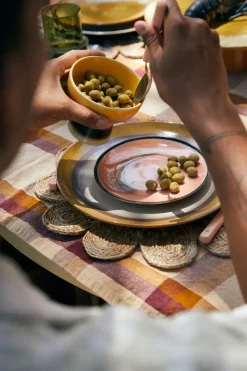 HKliving Plato 70's Ø27,5 cm 2 piezas, Coconut Multi Hot