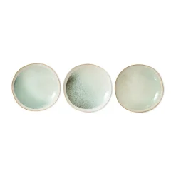HKliving Plato 70's, 22 cm 2-pack, Niebla Verde Hot