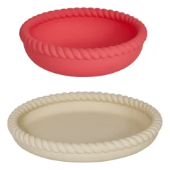 OYOY Plato y bol Mellow, Vanilla-CherryRed BeigeRojo Hot