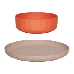 OYOY Platos De Plástico|Vajillas Infantiles<Plato y cuenco Pullo, Rose-apricot RosaNaranja