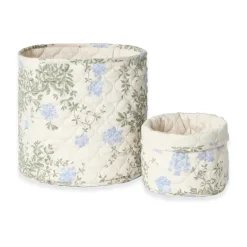 Garbo&Friends Almacenaje Infantil|Decoración Infantil<Plumbago Satin cesta acolchada 2 piezas, 20xØ20 cm + 30xØ30 cm Azul