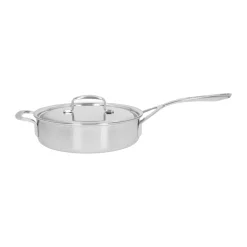 Demeyere Sartenes De Saltear Y Sofreír<5-Plus sartén con tapa de acero inoxidable, Ø24 cm Plateado