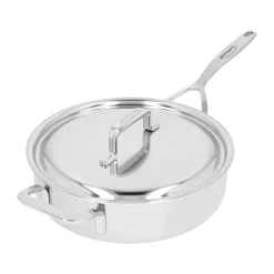Demeyere Sartenes De Saltear Y Sofreír<5-Plus sartén con tapa de acero inoxidable, Ø24 cm Plateado
