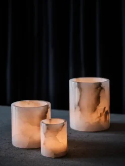 Tell Me More Portavelas Alabaster, Blanco-beige, XS 7,5 cm BlancoBeige Clearance