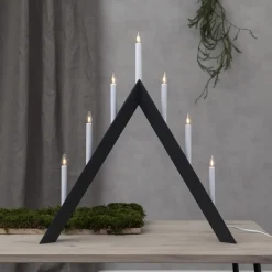 Star Trading Candelabros Eléctricos De Adviento<Portavelas de Adviento Arrow 64,5 cm, Gris