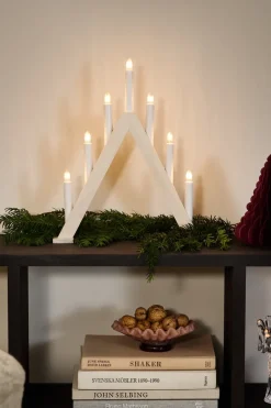 Scandi Living Portavelas de Adviento Nord 40 cm, Blanqueado Blanco Sale