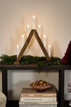 Scandi Living Portavelas de Adviento Nord 40 cm, Tintado oscuro Marrón
