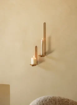 Audo Copenhagen Candelabros<Portavelas de pared Clip 20 cm, Latón Color dorado