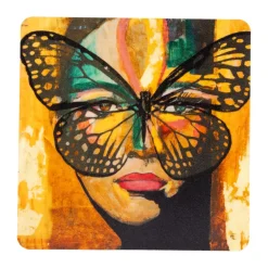Carolina Gynning Posavasos Golden Butterfly 9x9 cm, Orange-black NegroNaranja Discount