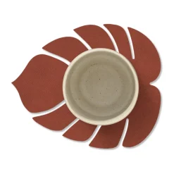 LIND DNA Posavasos Monstera Leaf Nupo, Sienna Rojo Sale