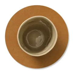 LIND DNA Posavasos<Posavasos Nupo circle, Burned curry Amarillo