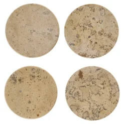 Scandi Living Posavasos<Posavasos Ridge Ø10 cm 4-pack, Mármol Marrón