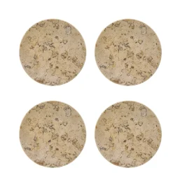Scandi Living Posavasos<Posavasos Ridge Ø10 cm 4-pack, Mármol Marrón