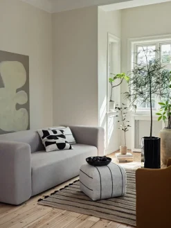 Broste Copenhagen Pufs<Puf Sigrid, Light beige-black, 50x50 cm BeigeNegro