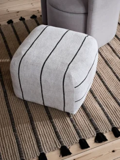 Broste Copenhagen Pufs<Puf Sigrid, Light beige-black, 50x50 cm BeigeNegro