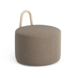 Swedese Pufs<Puff Amstelle mediano con respaldo fresno lacado natural, Main Line Flax 23 Beige