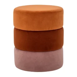Bloomingville Pufs<Puff Bilbao Ø37x45 cm, Orange Naranja