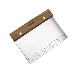 Heirol Rasqueta de masa con mango de madera, Palisandro-acero inoxidable MarrónPlateado Outlet
