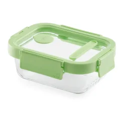 Lékué Recipientes Para Alimentos<Recipiente hermético de vidrio rectangular 370 ml, Verde