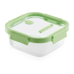 Lékué Recipientes Para Alimentos<Recipiente hermético de vidrio cuadrado 1100 ml, Verde
