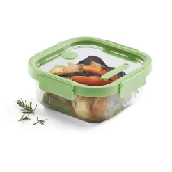 Lékué Recipientes Para Alimentos<Recipiente hermético de vidrio cuadrado 1100 ml, Verde
