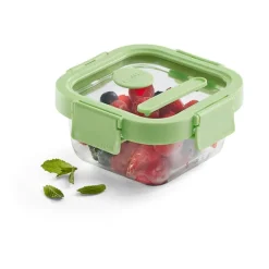 Lékué Recipientes Para Alimentos<Recipiente hermético de vidrio cuadrado 320 ml, Verde