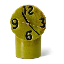 HKliving Relojes De Escritorio Y Despertadores<Reloj de cerámica retro 18 cm, Olive Verde