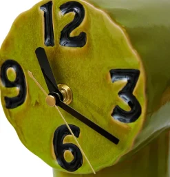 HKliving Relojes De Escritorio Y Despertadores<Reloj de cerámica retro 18 cm, Olive Verde