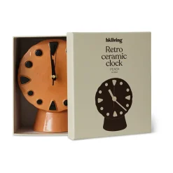 HKliving Reloj de cerámica retro 20,8 cm, Peach Rosa Online