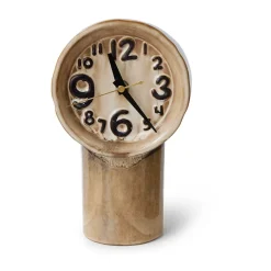 HKliving Reloj de cerámica retro 23,5 cm, Cream BeigeMarrón
