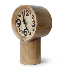 HKliving Reloj de cerámica retro 23,5 cm, Cream BeigeMarrón