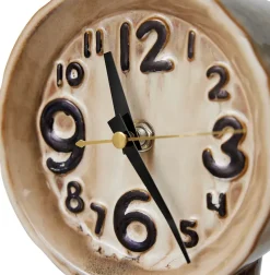 HKliving Reloj de cerámica retro 23,5 cm, Cream BeigeMarrón
