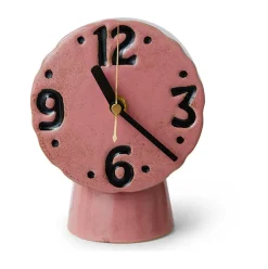 HKliving Reloj de cerámica retro 16,2 cm, Pink Rosa Clearance