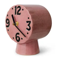 HKliving Reloj de cerámica retro 16,2 cm, Pink Rosa Clearance