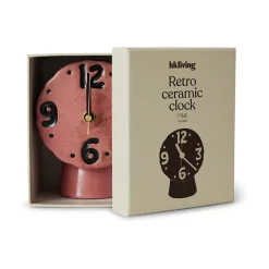 HKliving Reloj de cerámica retro 16,2 cm, Pink Rosa Clearance