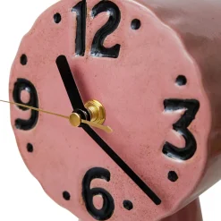 HKliving Reloj de cerámica retro 16,2 cm, Pink Rosa Clearance