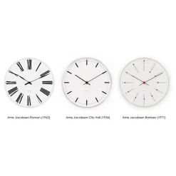 Arne Jacobsen Clocks Reloj de pared AJ Bankers, Ø 29 cm Blanco Clearance