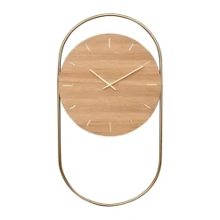 Andersen Furniture Reloj de pared A-Wall 41x76 cm, Oak-brass Marrón New