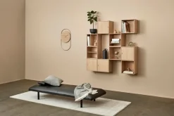 Andersen Furniture Reloj de pared A-Wall 41x76 cm, Oak-brass Marrón New
