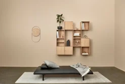 Andersen Furniture Reloj de pared A-Wall 41x76 cm, Oak-brass Marrón New