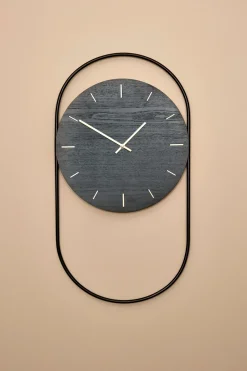 Andersen Furniture Reloj de pared A-Wall 41x76 cm, Black-brass Negro Outlet
