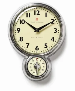 Bengt Ek Design Reloj de pared con timer , aluminio Plateado Sale