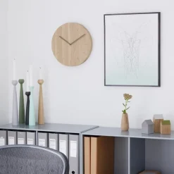 Applicata Reloj de pared Watch:Out, roble-gris MarrónGris Clearance