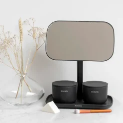 Brabantia Espejos De Mesa<ReNew Espejo con bandeja de almacenaje, oscuro Gris