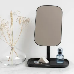 Brabantia Espejos De Mesa<ReNew Espejo con bandeja de almacenaje, oscuro Gris