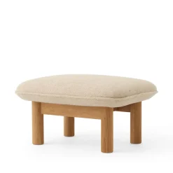 Audo Copenhagen Sillones Y Reposapiés<Reposapiés Brasilia, Tela bouclé 02 , base de roble Beige