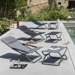 Lafuma Sillas De Exterior<Reposapiés Transabed Next BeComfort, Silver Gris