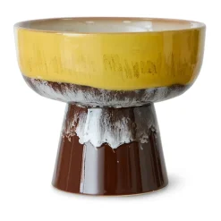 HKliving Boles Para Desayuno<70's cuenco para tapas con base L Ø12,5x11 cm, Creek Multi