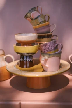 HKliving Boles Para Desayuno<70's cuenco para tapas con base L Ø12,5x11 cm, Creek Multi