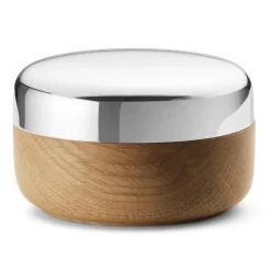 Georg Jensen Salero Alfredo Ø8,5 cm, Roble-acero inoxidable MarrónPlateado